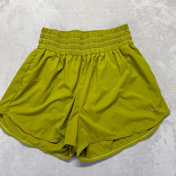 Nike Shorts Women's 1X Ultra‎ High Waisted Lined Running Workout Athletic Green - Picture 2 of 12